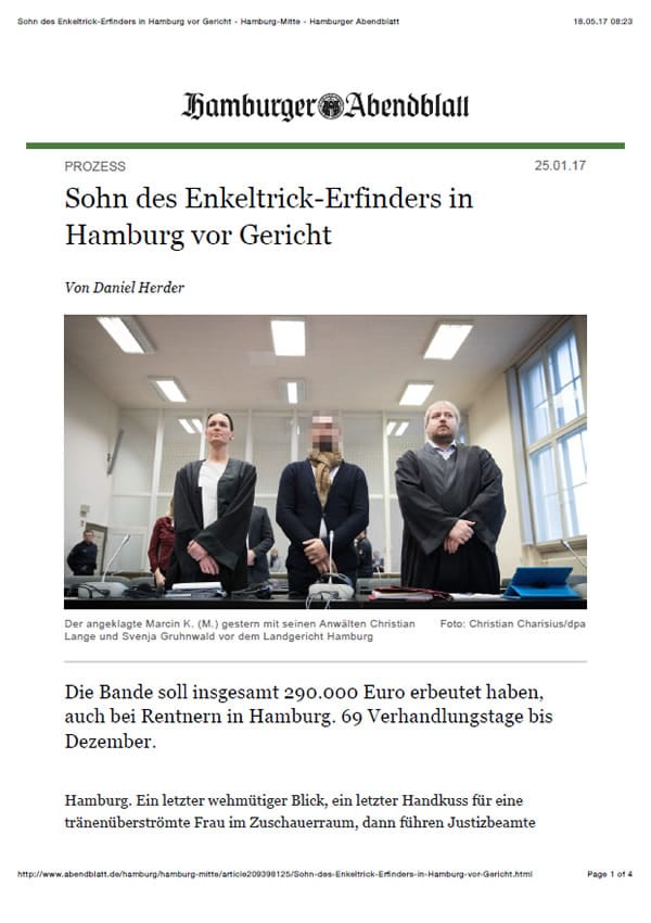 Enkeltrick-Betrüger - Hamburger Abendblatt